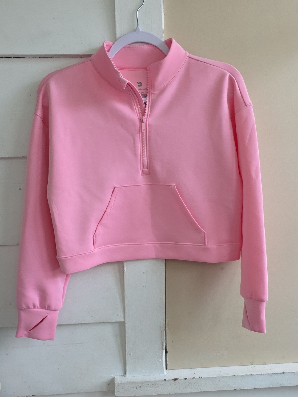 all in motion Light Pink Zip-Front Crop Top